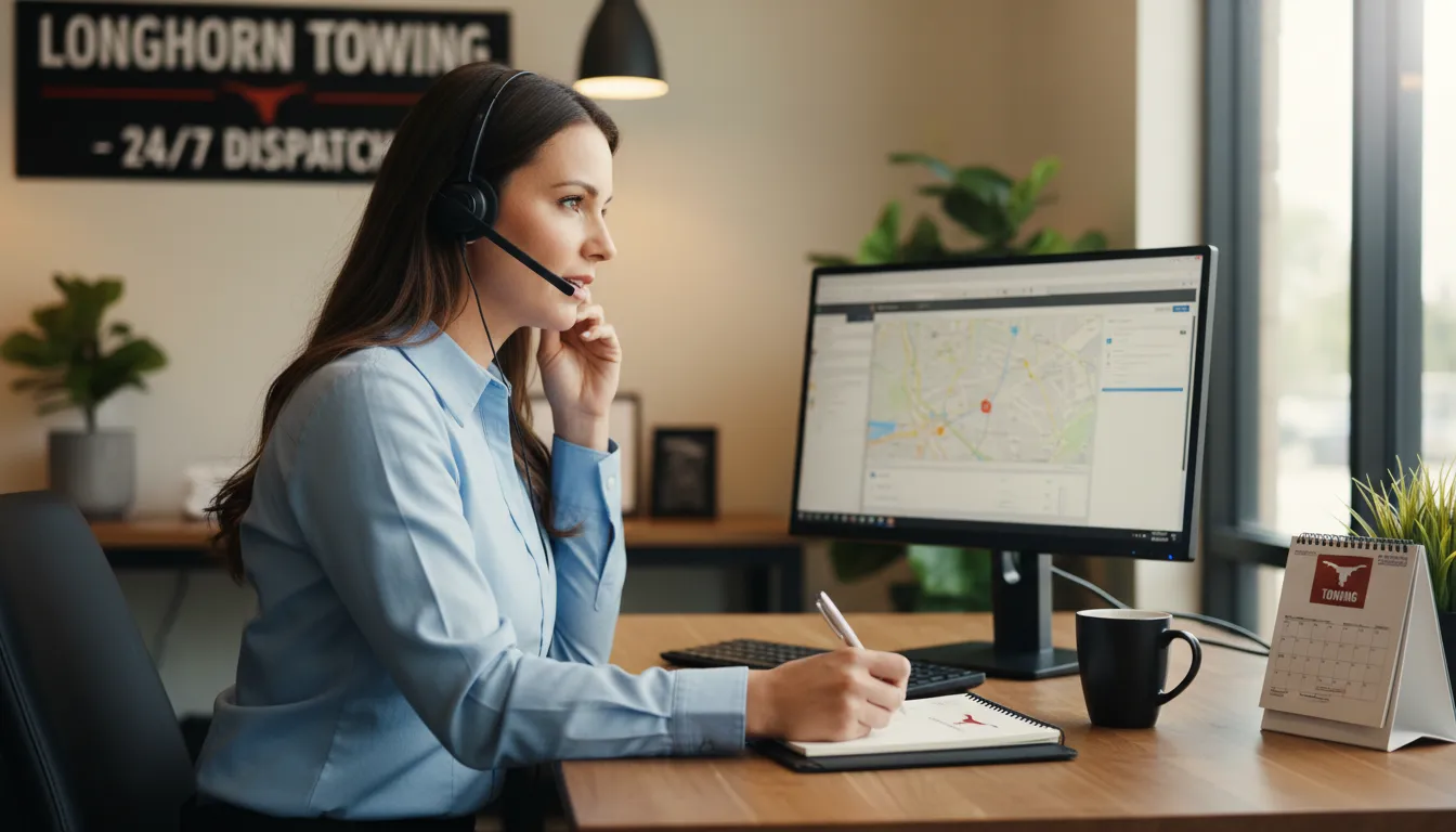 LongHorn Towing 24/7 dispatch center for emergency help in Sherman TX